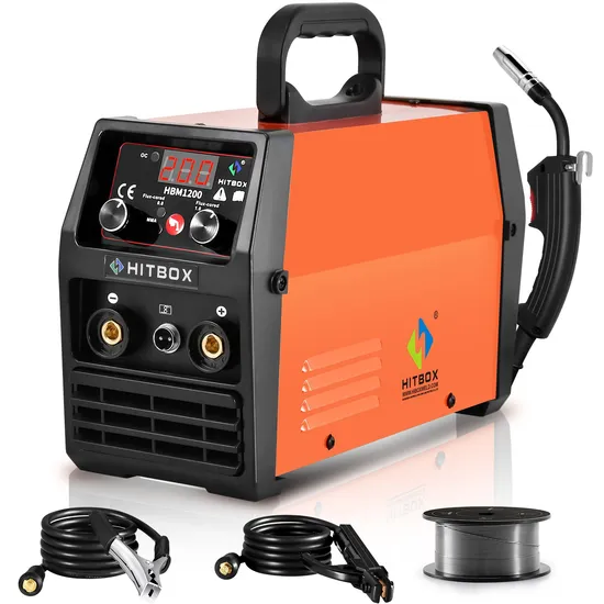 Hitbox Gas Gasless MMA MIG TIG Synergic 3 in 1 Hbm1200 Mag 160 AMPS MIG Welding Machine 